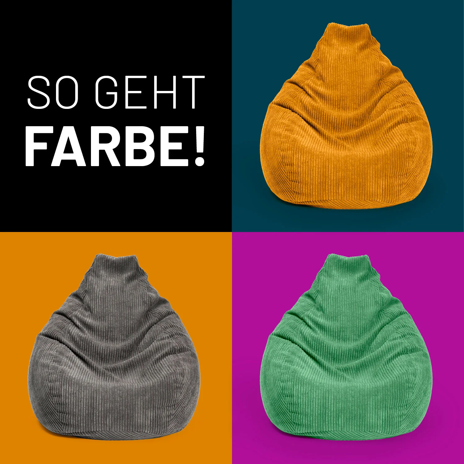 Sitzsack GIANT aus der Cord-Reihe - Dunkelgrün - Image 8