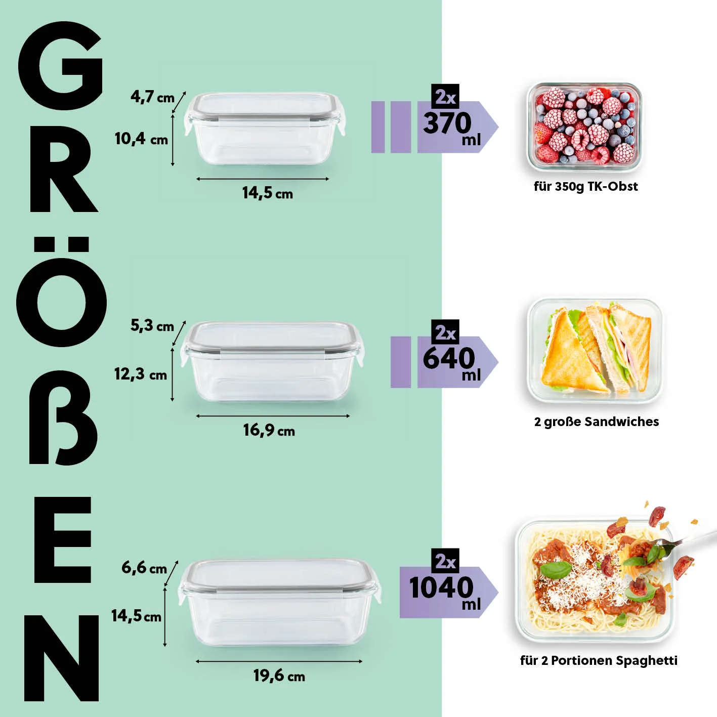 Frischhaltedosen Klick-it, 12-tlg., Grau - Image 2