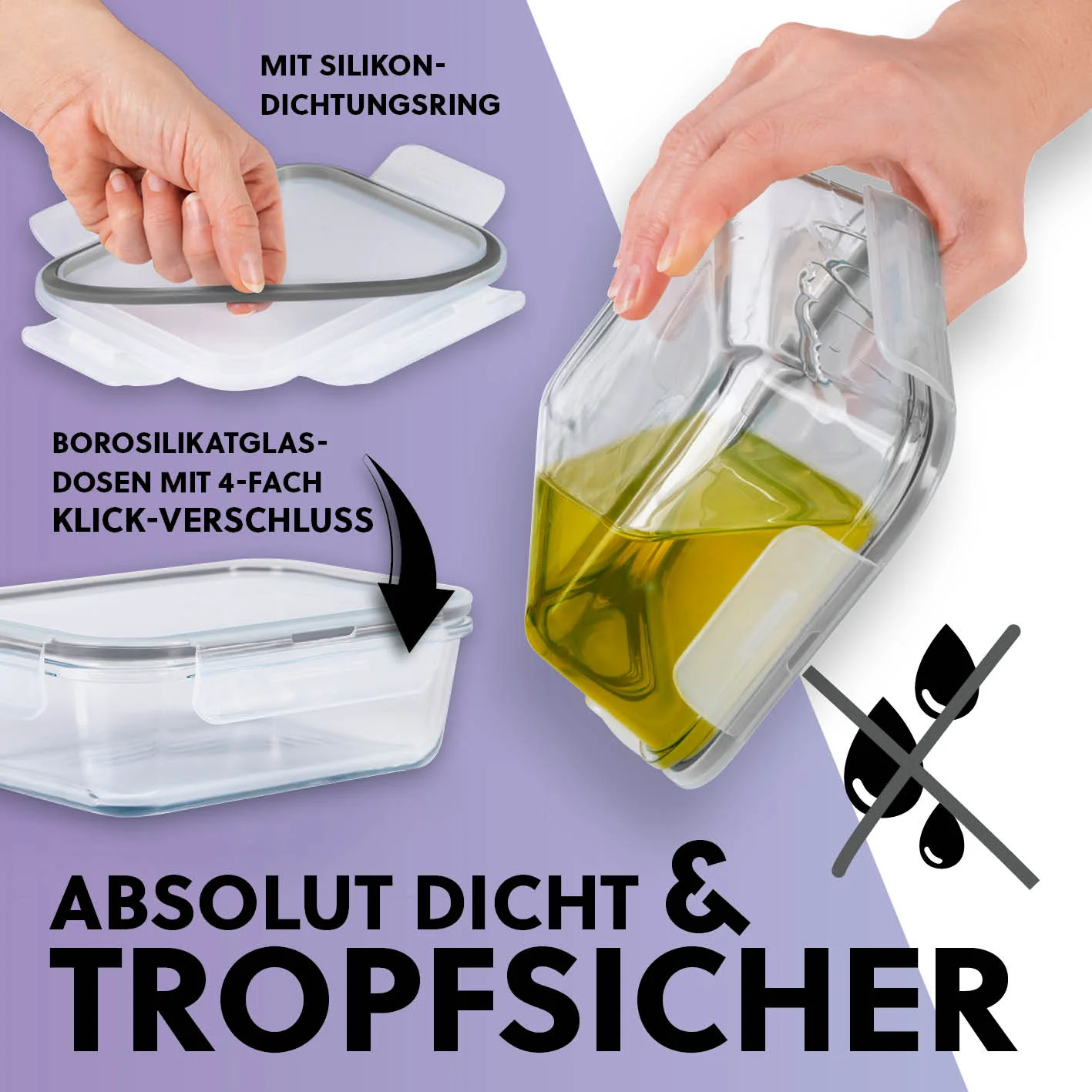 Frischhaltedosen Klick-it, 12-tlg., Grau - Image 4