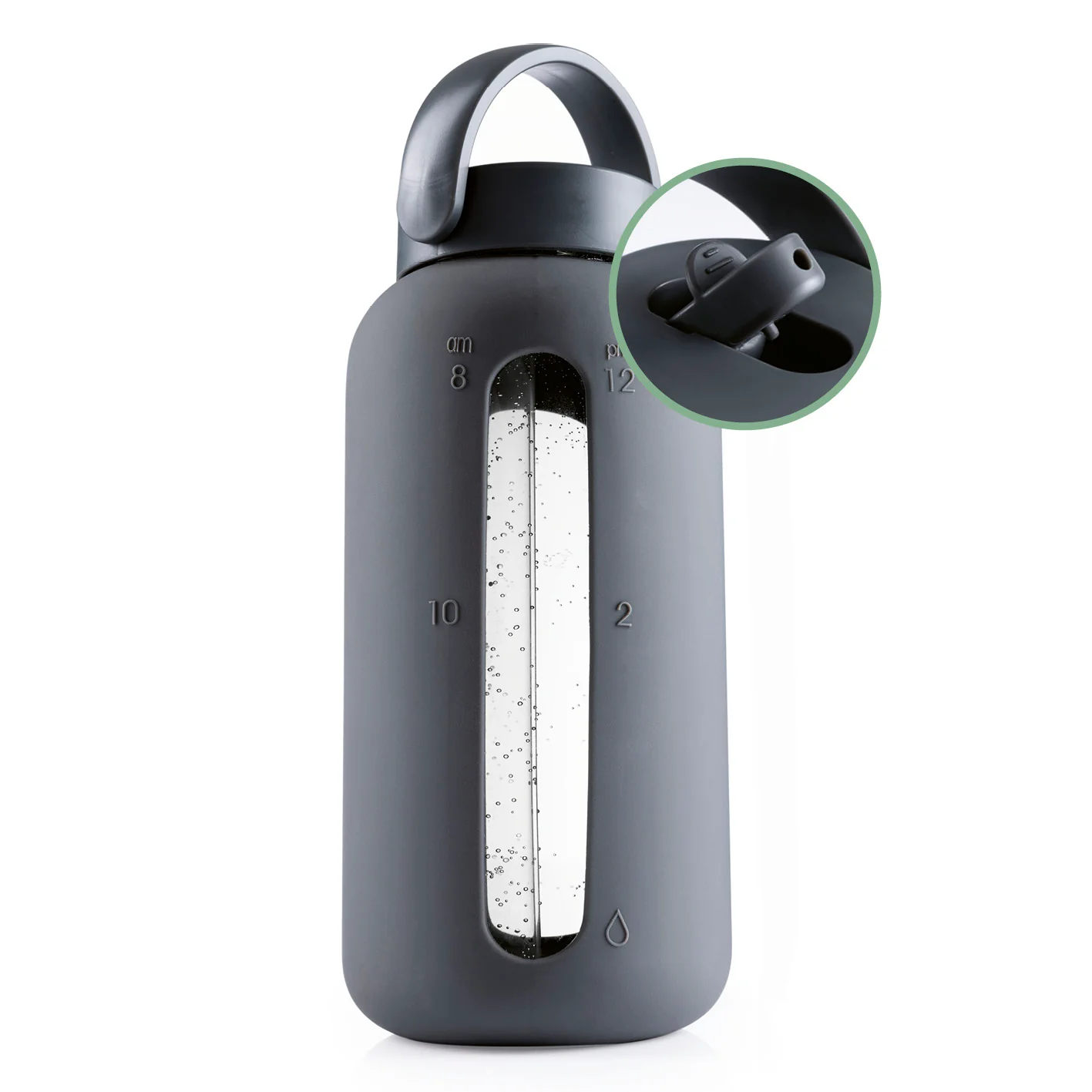 Glas-Trinkflasche – Anthrazit