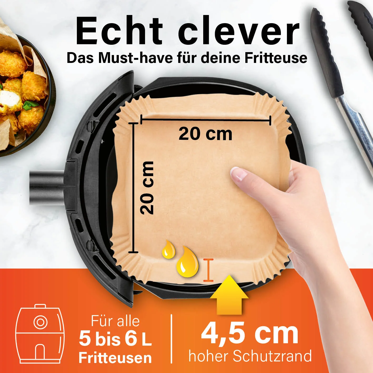 Backpapierschalen für Heißluftfritteusen (5–6 l) - 100 Stück - Image 6