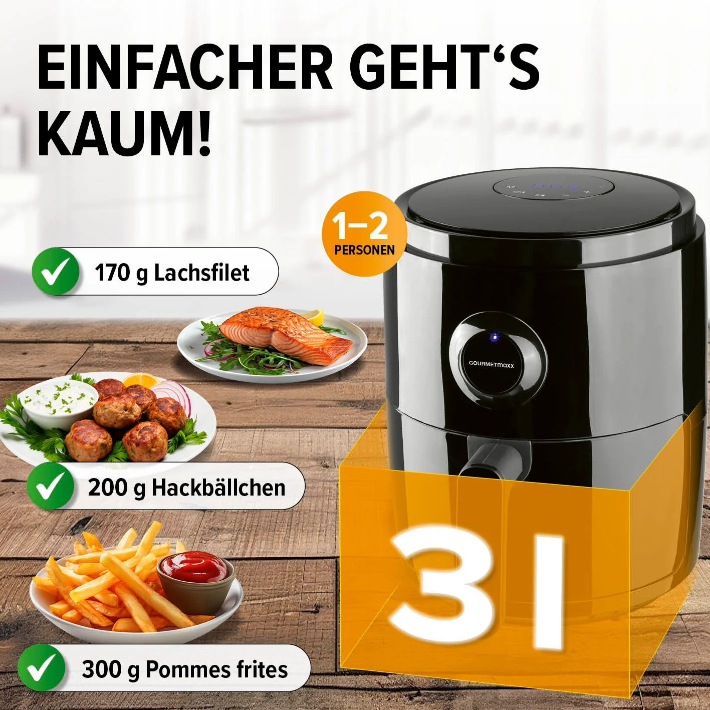 Heißluftfritteuse - 3 l - Image 4