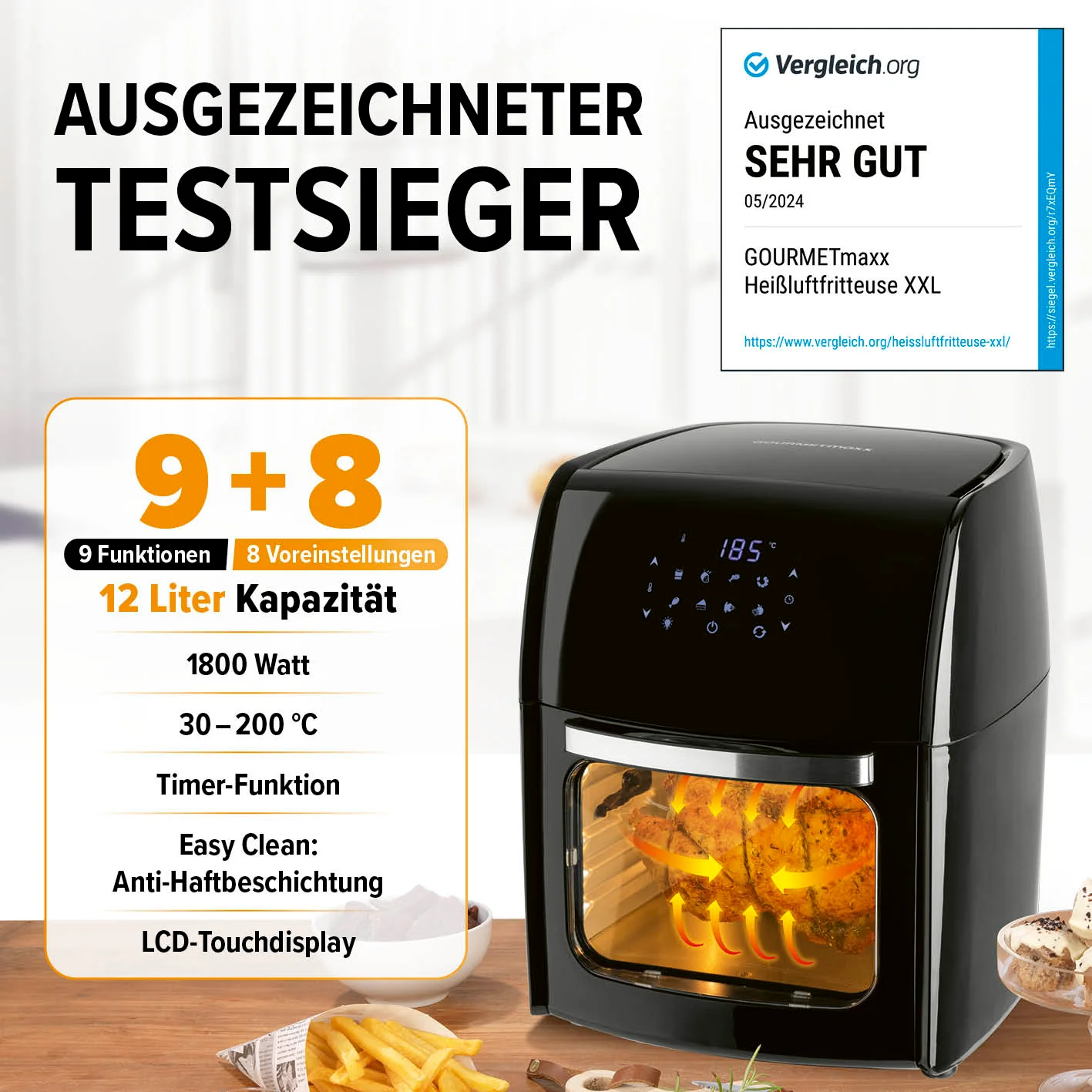 Digitale Heißluftfritteuse - 12 l - Image 2
