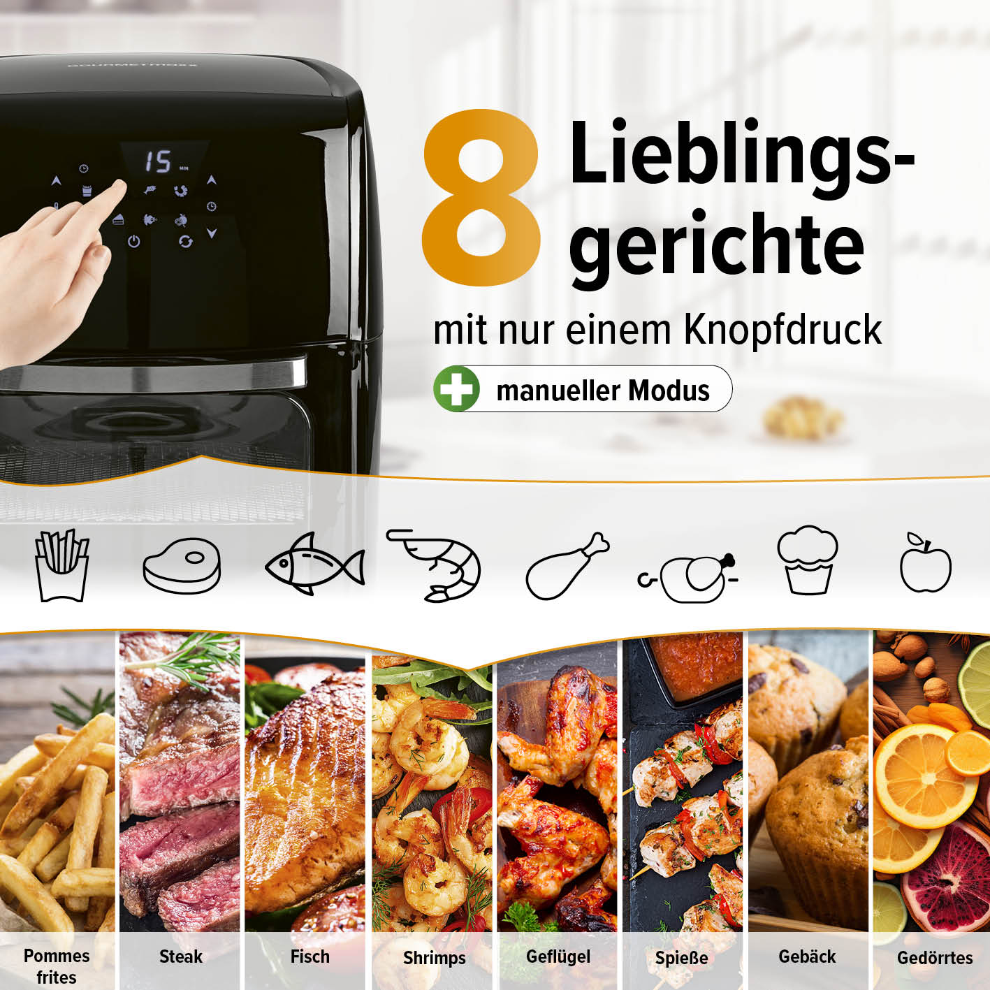 Digitale Heißluftfritteuse - 12 l - Image 3