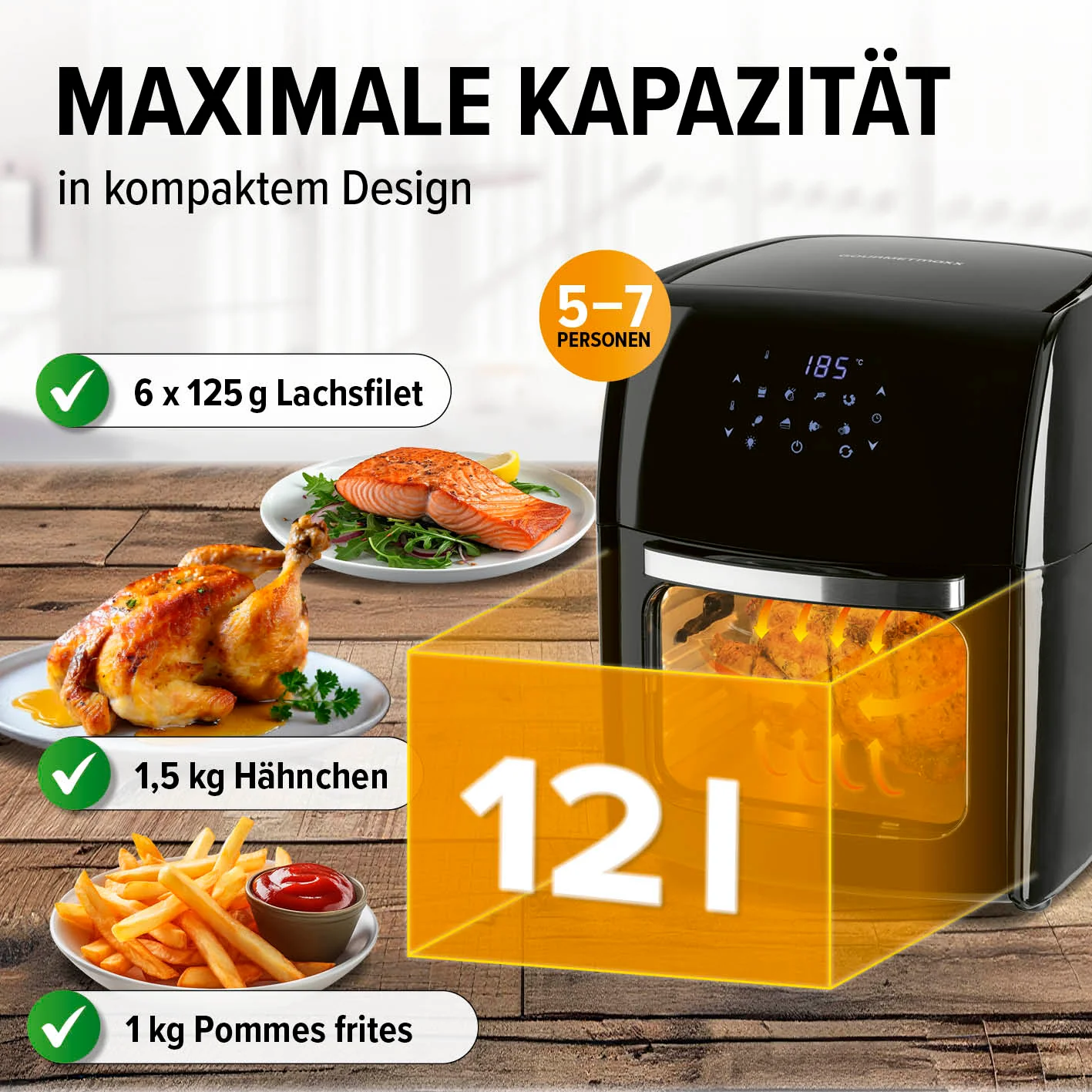 Digitale Heißluftfritteuse - 12 l - Image 4