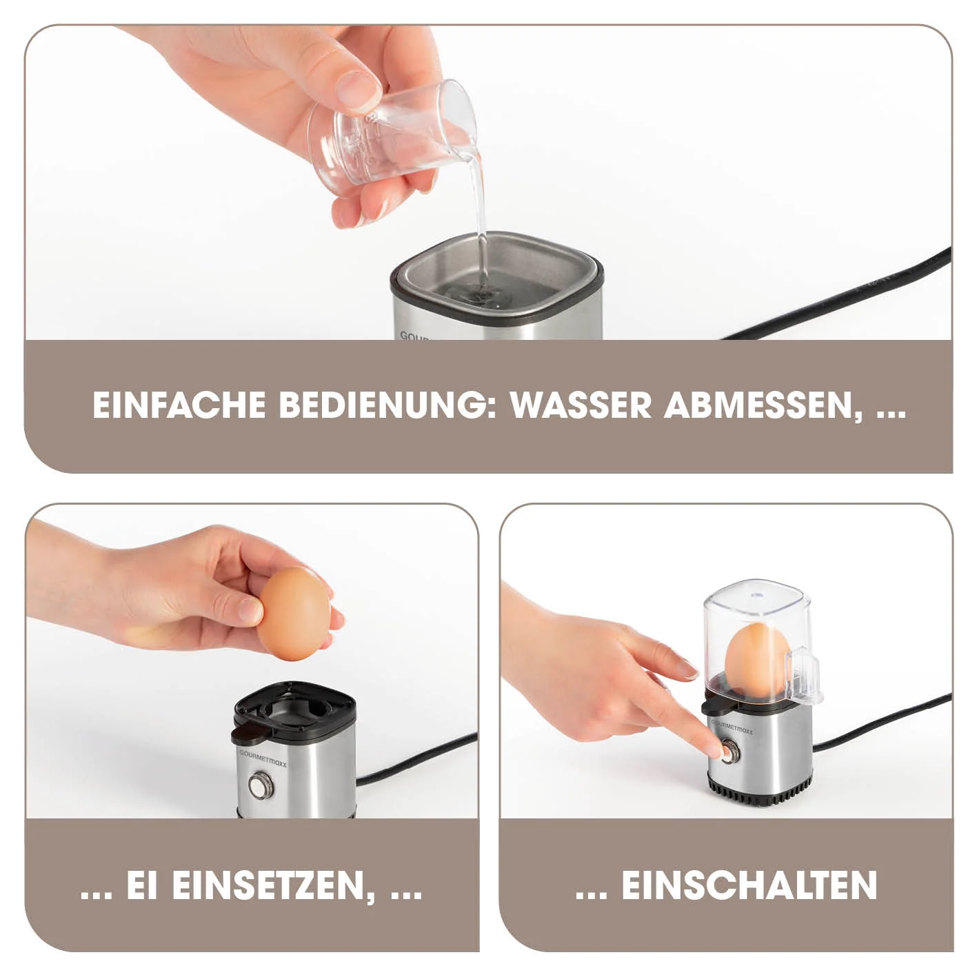 Design-Eierkocher 1 Ei - Edelstahl - Image 3