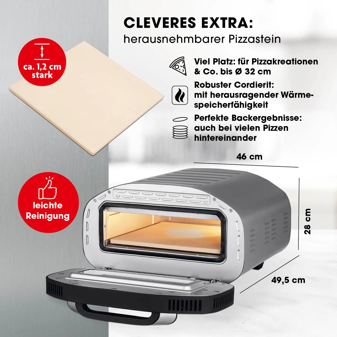 Elektro-Pizzaofen mit Pizzaheber - Image 4