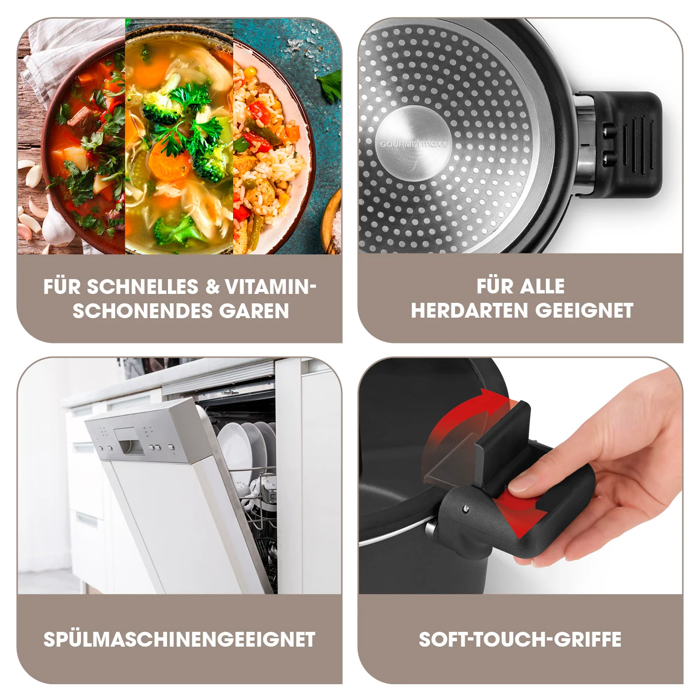 Energiespartopf Aluminium 5,8l - schwarz/rot - Image 3