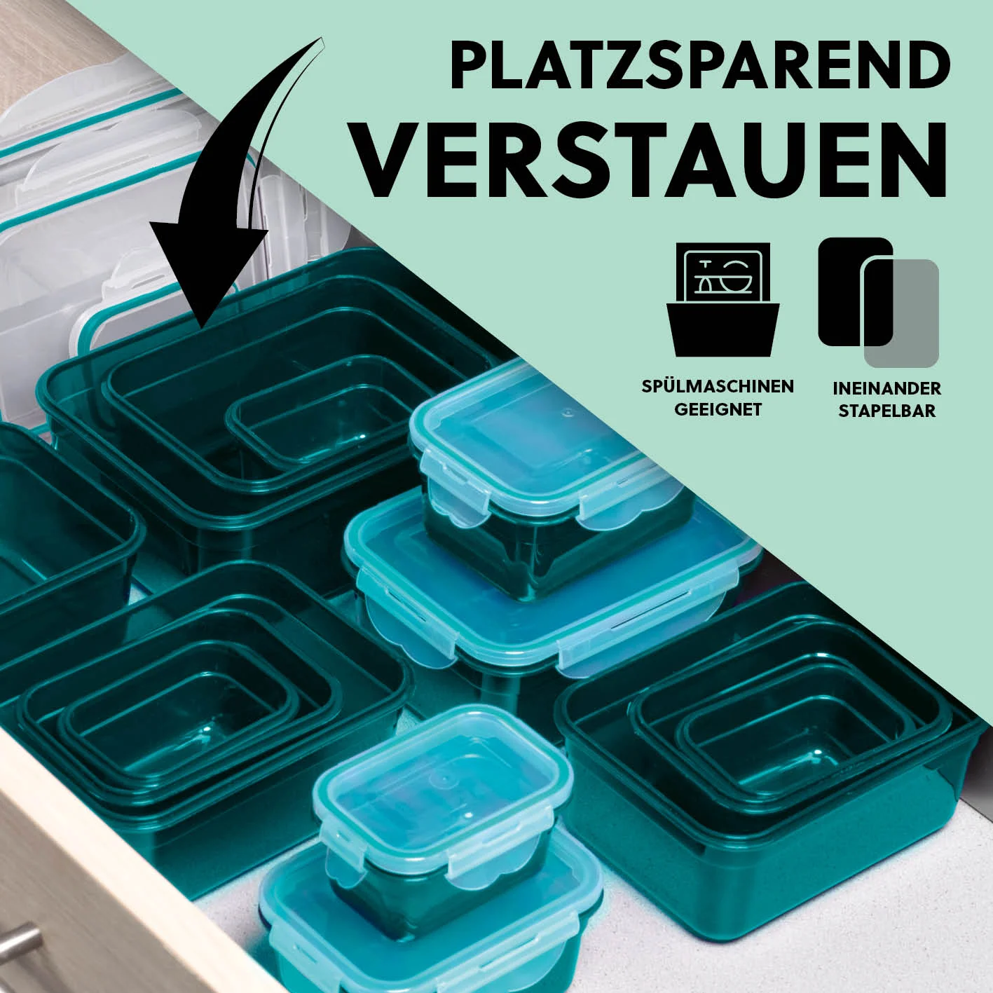 Frischhaltedosen Klick-it, 28-tlg., Smaragd - Image 8
