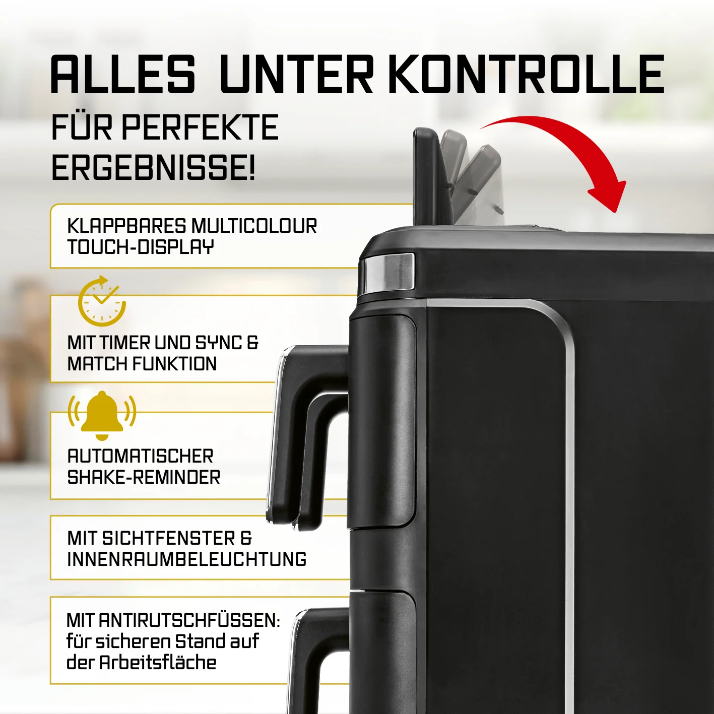 FryUp3 Vertikale 3-Kammer-Heißluftfritteuse mit Sichfenstern - 17 Liter (2 x 4, 1 x 9 l) - Image 9