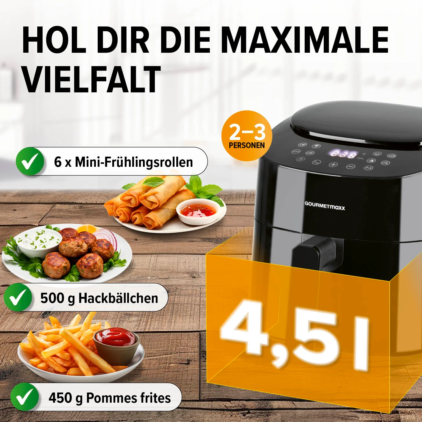 Heißluftfritteuse - 4,5 l - Image 4