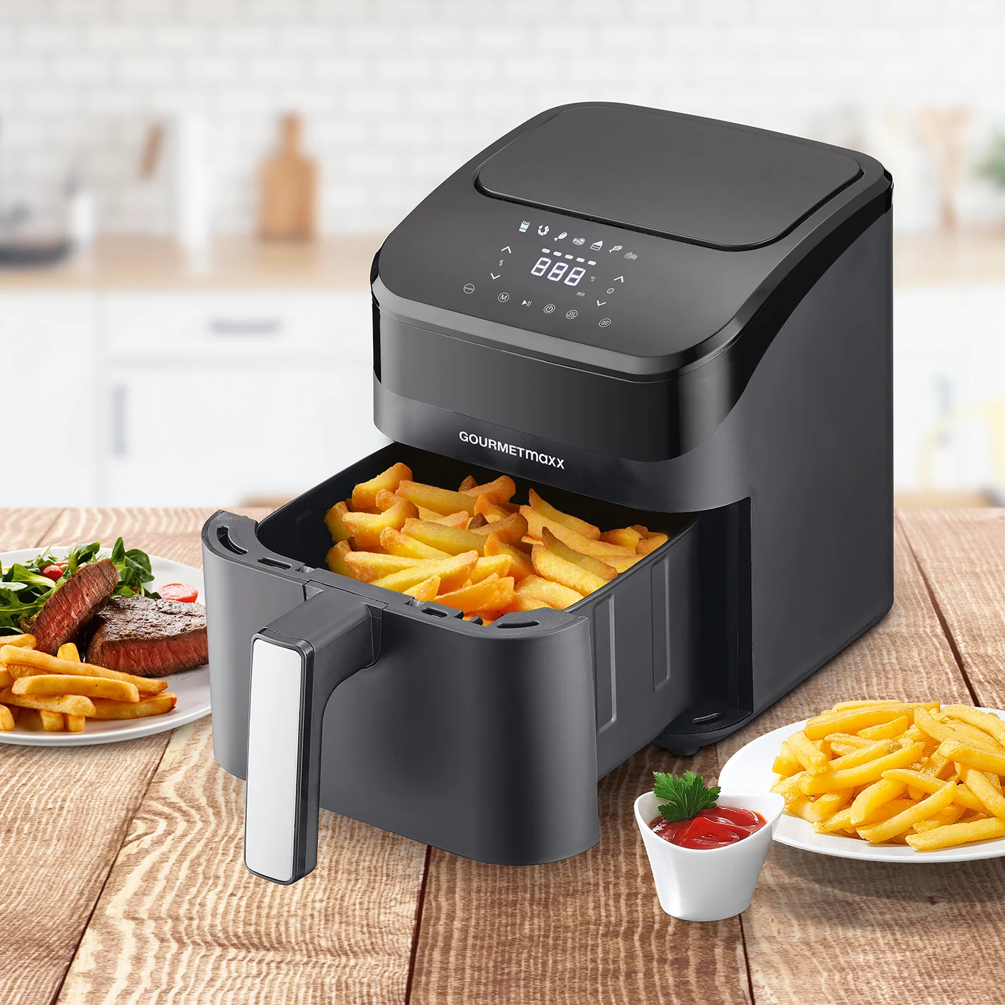GOURMETmaxx Heißluft-Fritteuse Digital 4l 1400W schwarz - Image 5