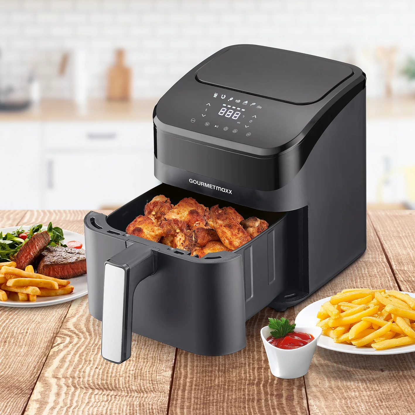 GOURMETmaxx Heißluft-Fritteuse Digital 4l 1400W schwarz - Image 6