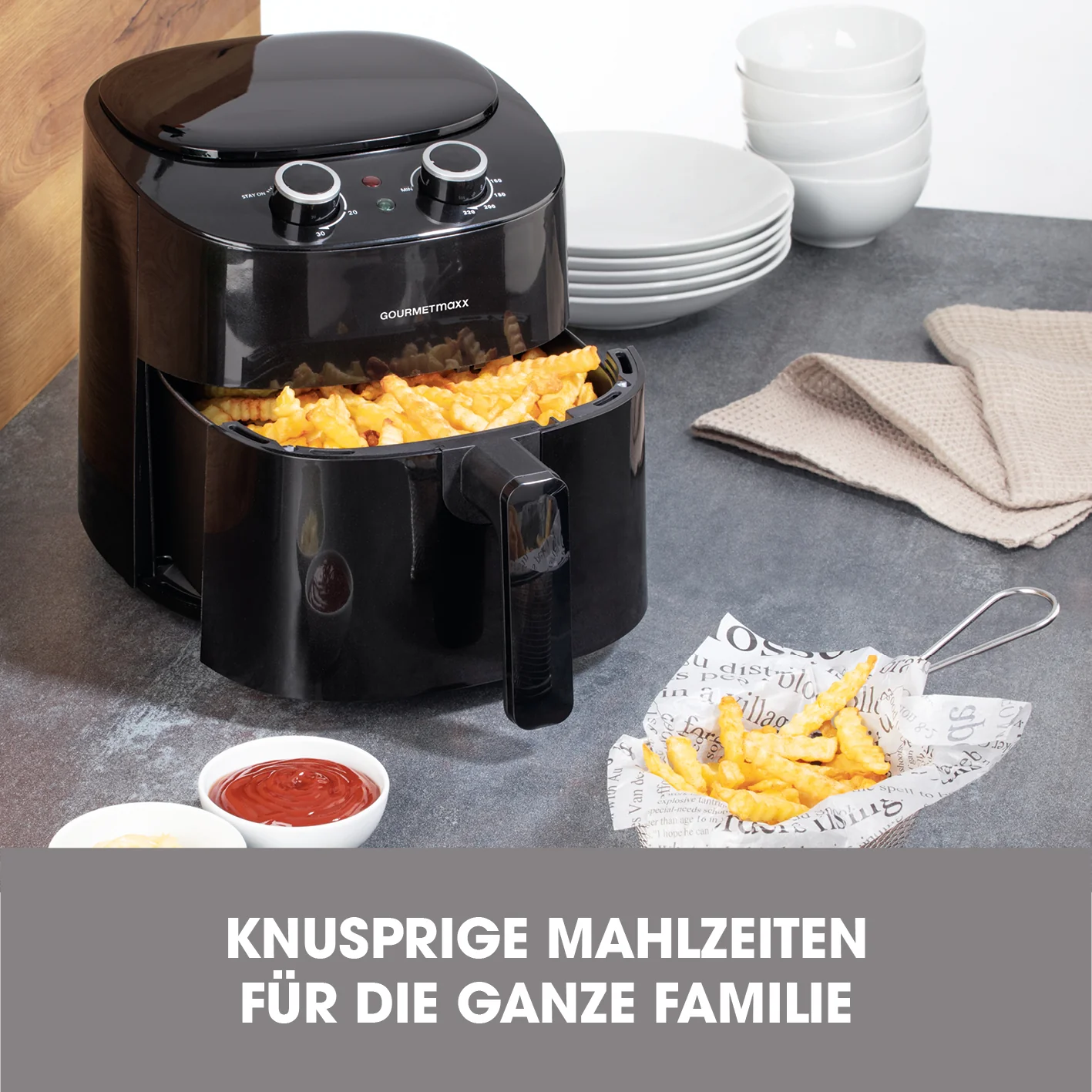 Heißluft-Fritteuse Mechanisch 4,7l  - Schwarz - Image 5