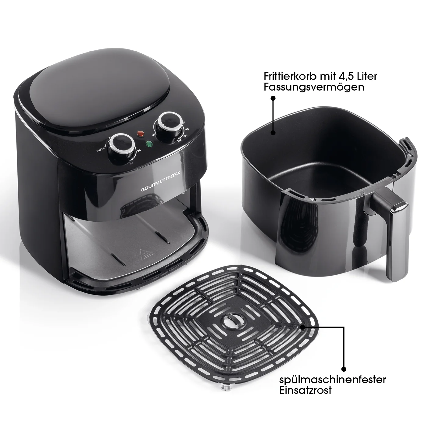 Heißluft-Fritteuse Mechanisch 4,7l  - Schwarz - Image 6