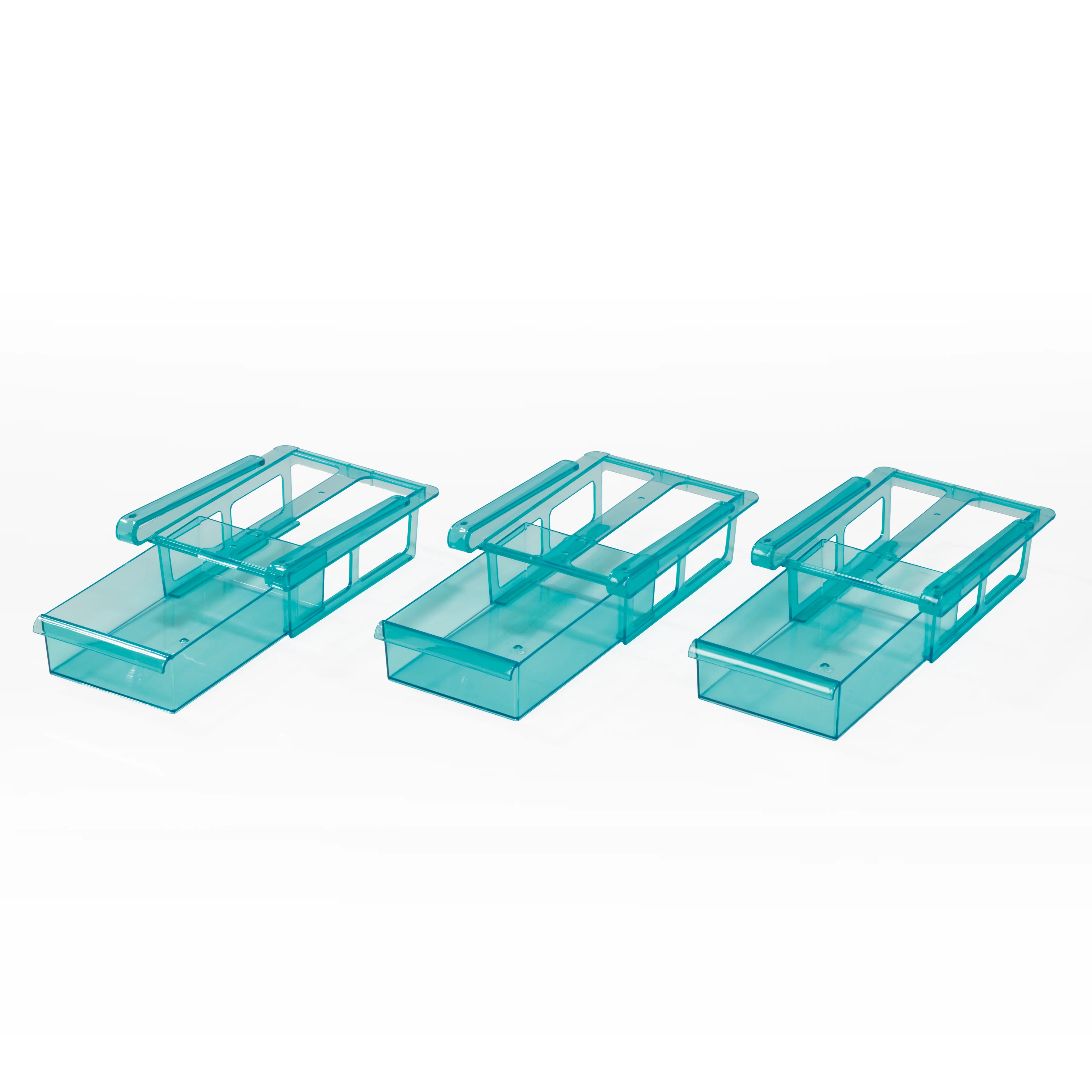 Klemm-Schublade für Kühlschrank - 3er-Set - transparent/blau - Image 2