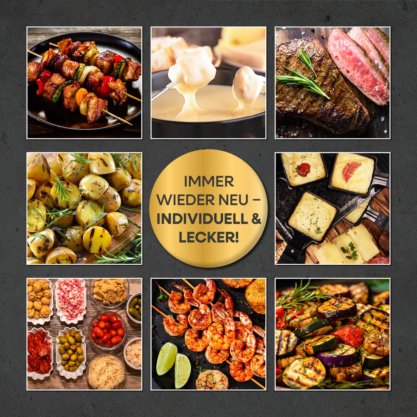 Raclette- & Fondue-Set GRANITlook - schwarz - Image 6