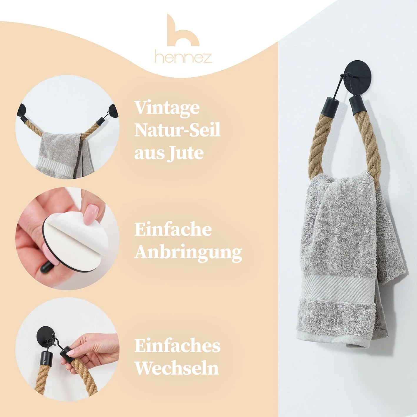 Handtuchhalter - Braun/Schwarz - Image 2