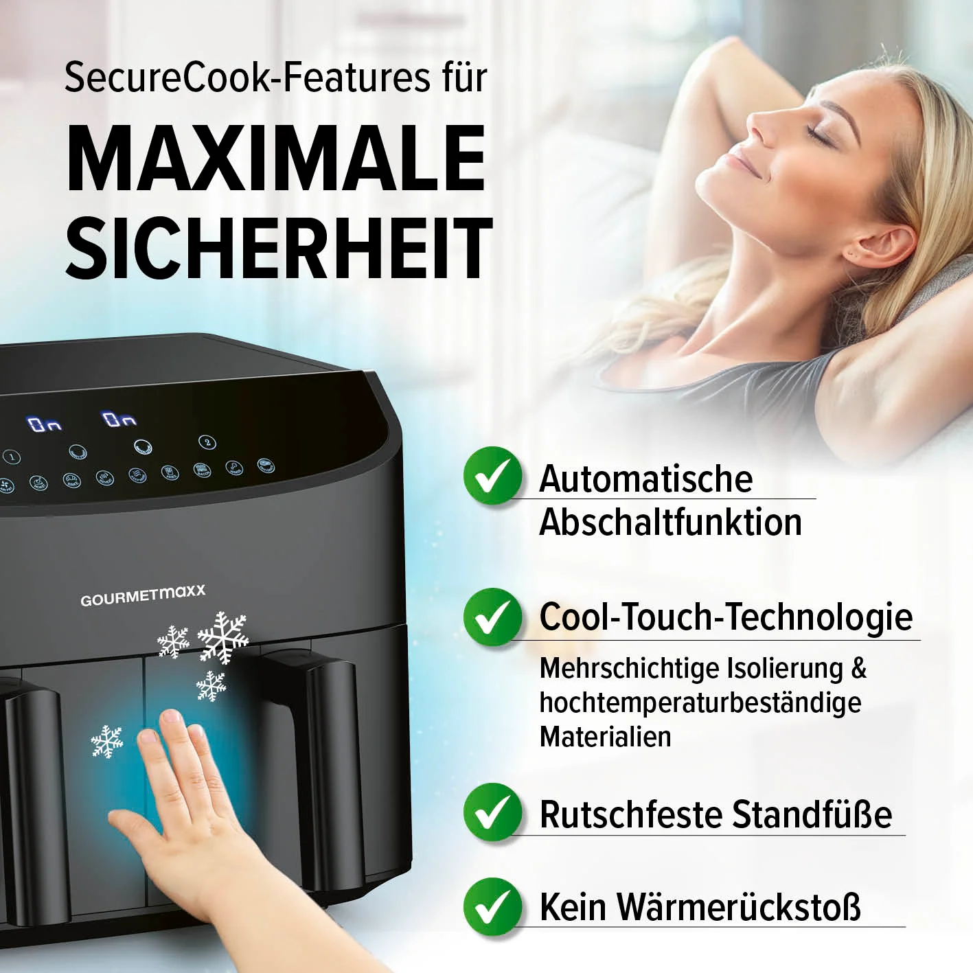 Doppelkammer-Heißluftfritteuse - 2 x 3,5 L - Image 8