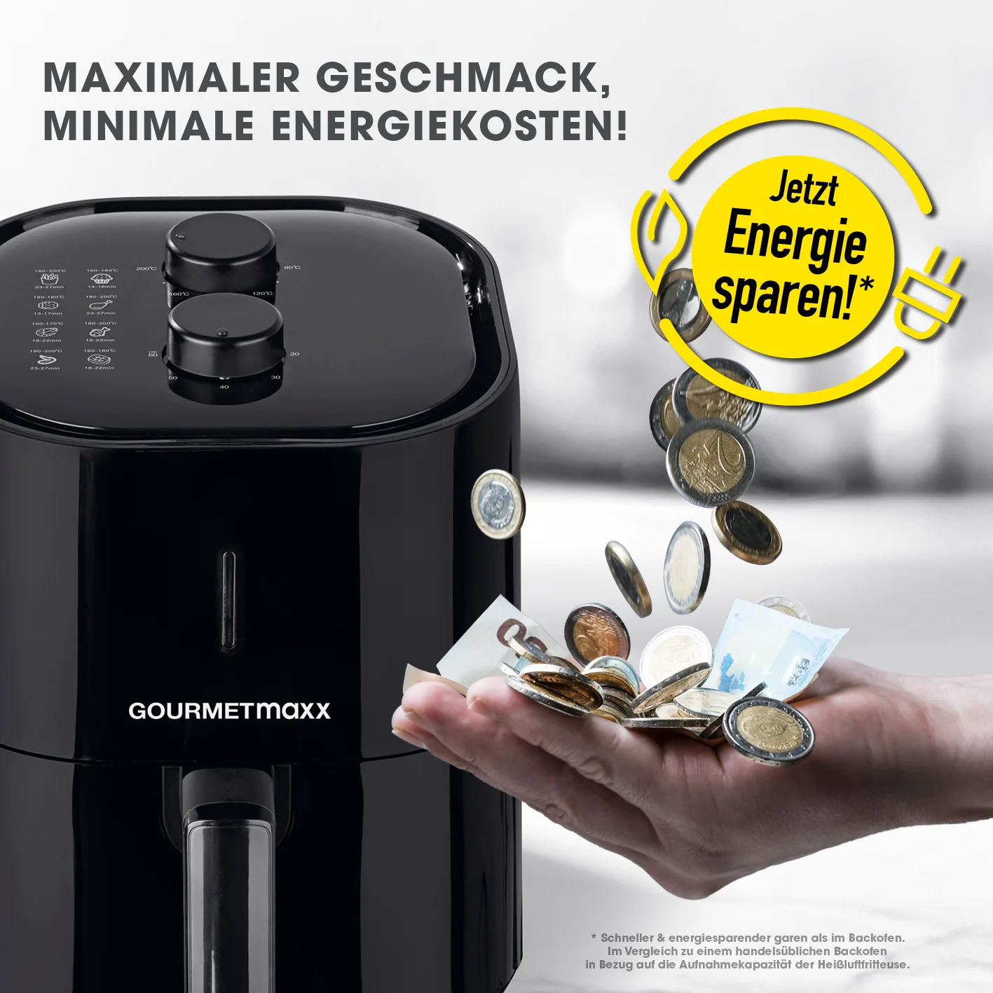 Heißluft-Fritteuse Mechanisch 3,6l - Schwarz - Image 7