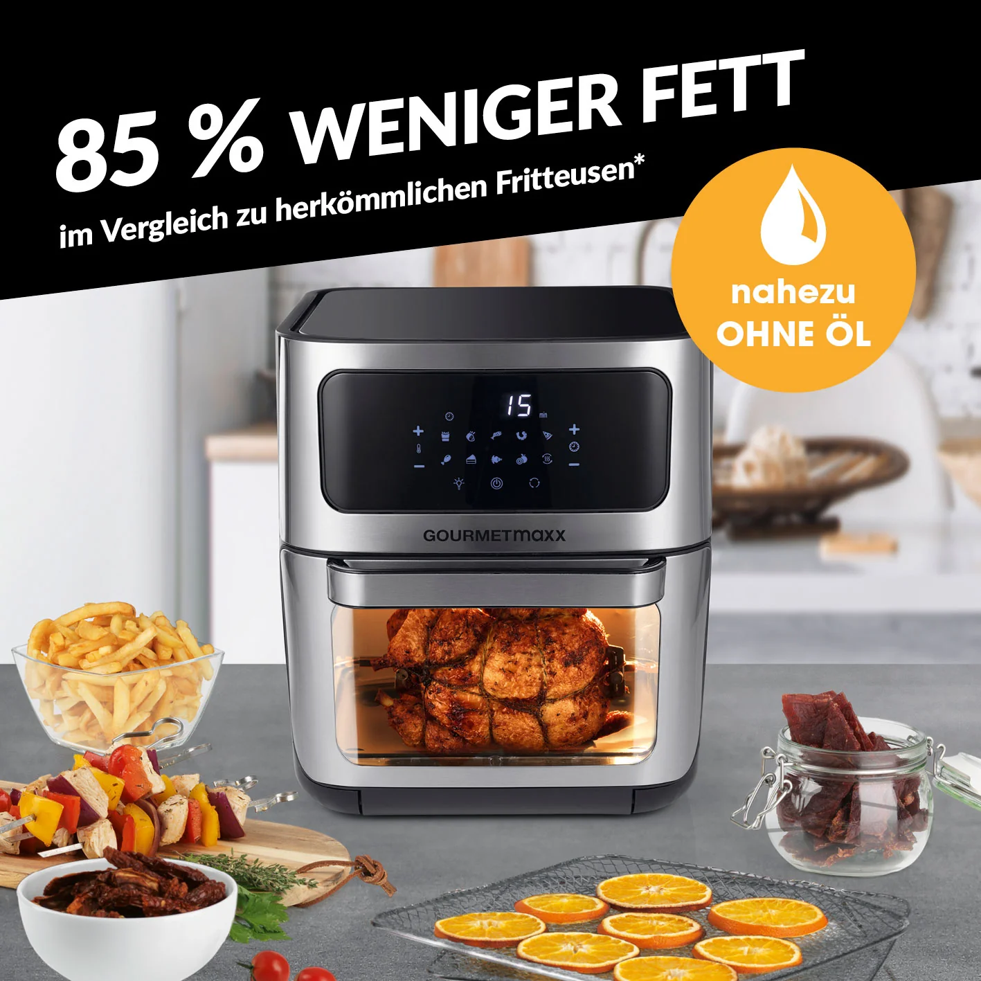 Heißluft-Ofen Digital mit Sichtfenster - 12l - Image 3