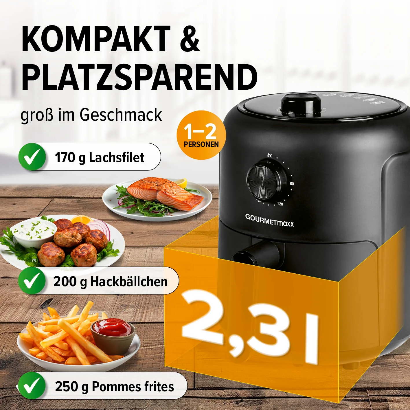Heißluftfritteuse - 2,3 l - Image 4