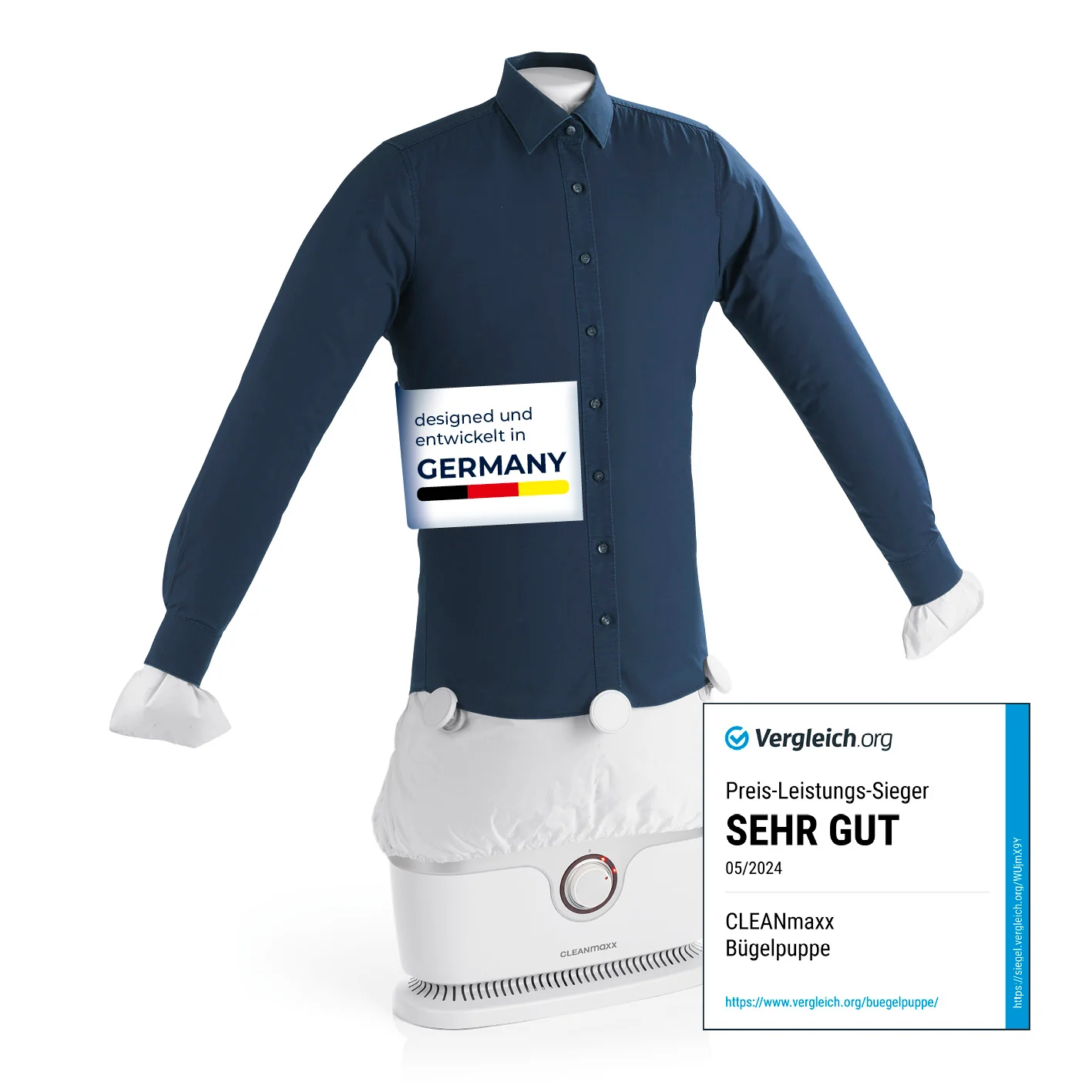 Hemdenbügler PRO - Silber/Weiß