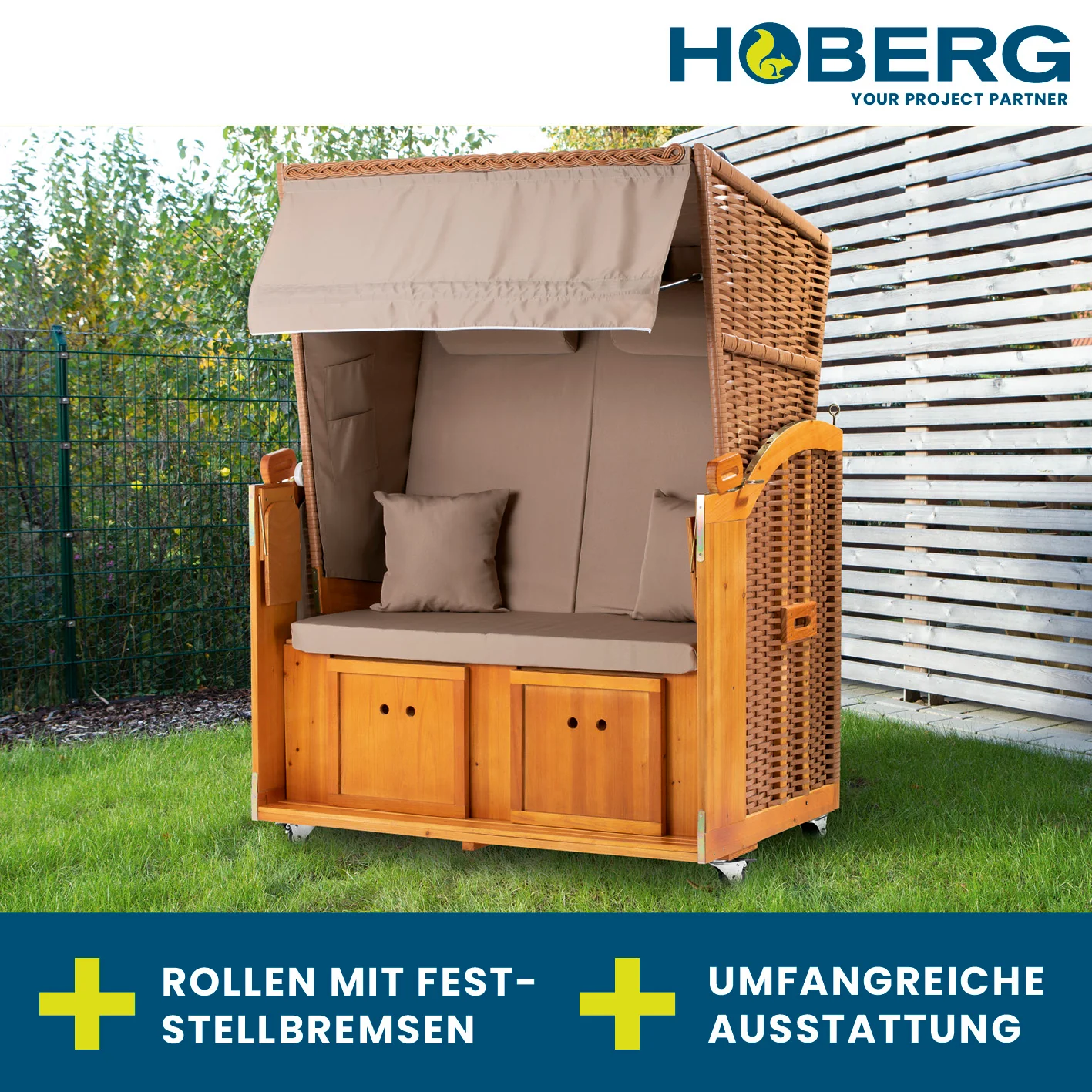 2-Sitzer-Strandkorb (Ostsee) mit Rollen - Image 2