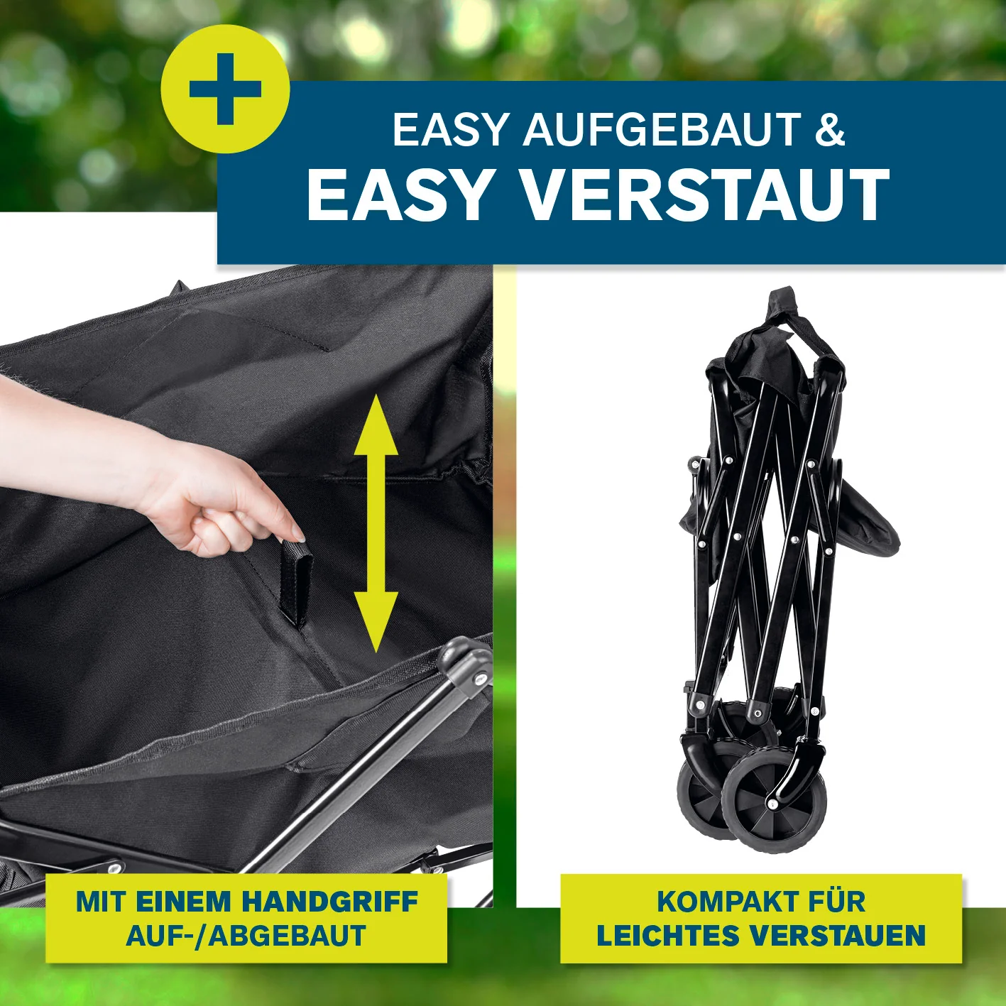 Klapp-Bollerwagen mit Bremsen - max. 80 kg - Image 3