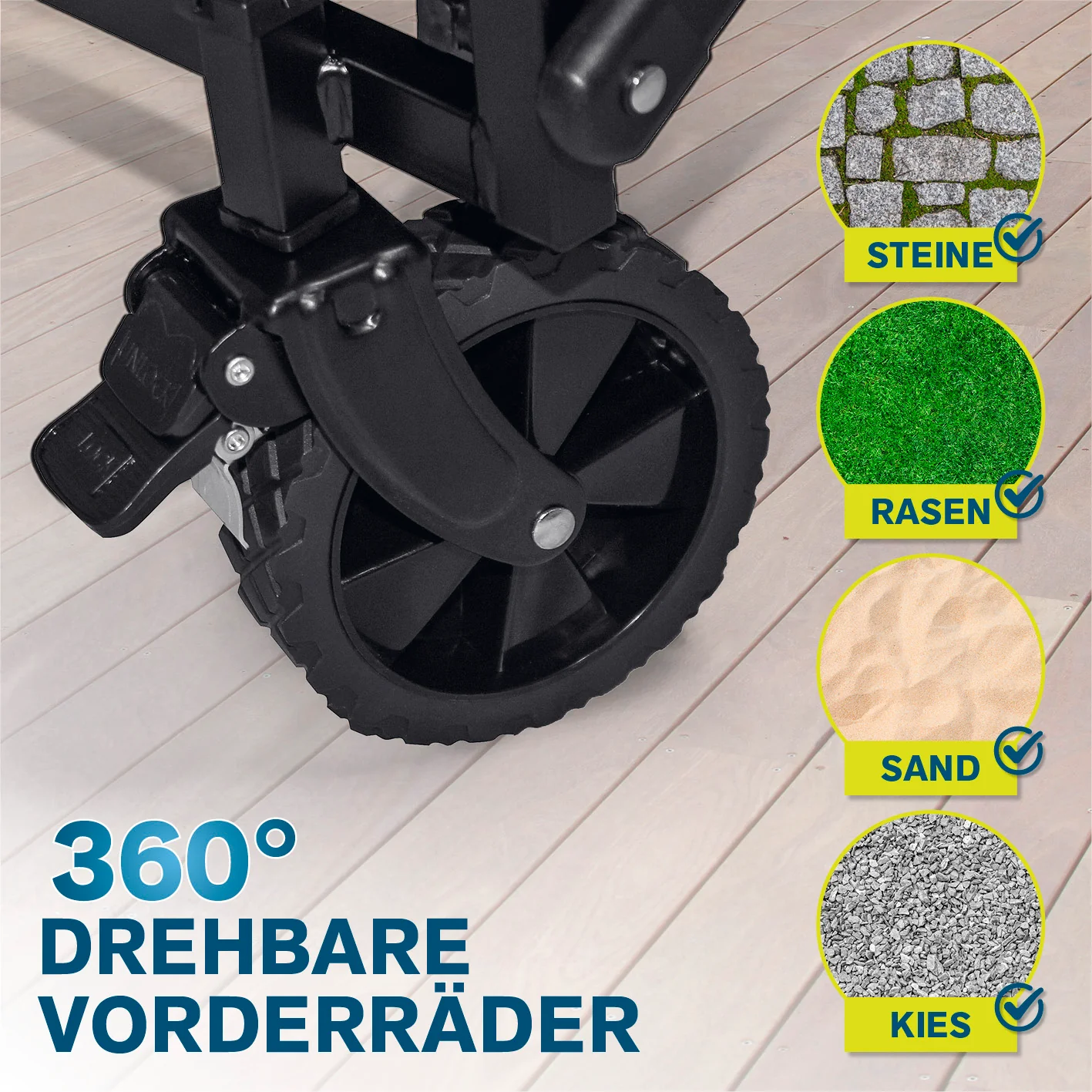 Klapp-Bollerwagen mit Bremsen - max. 80 kg - Image 4