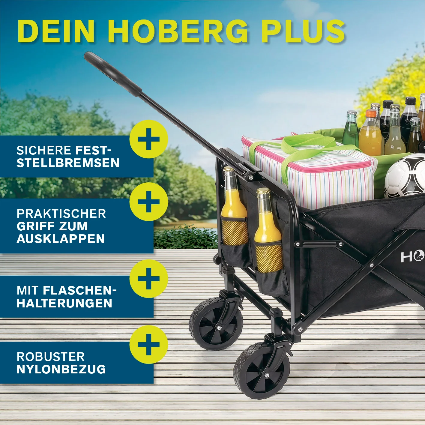 Klapp-Bollerwagen mit Bremsen - max. 80 kg - Image 5