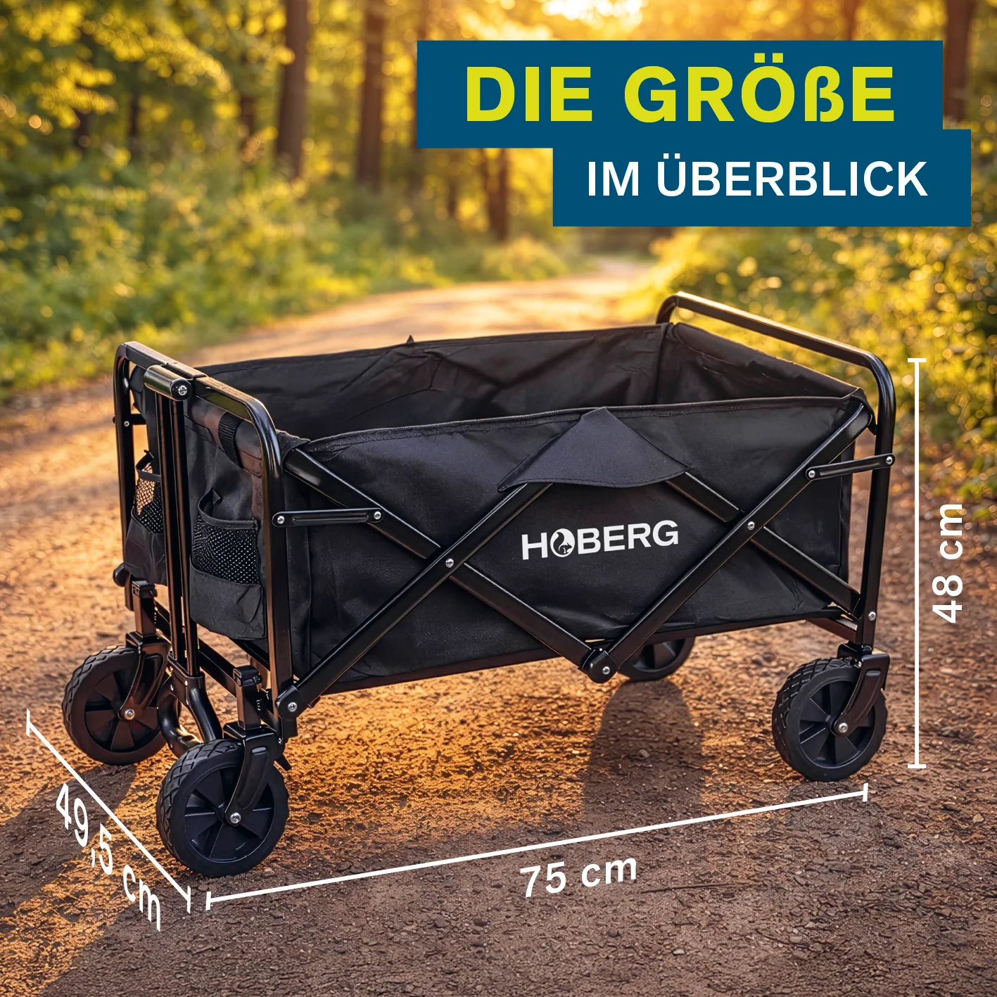 Klapp-Bollerwagen mit Bremsen - max. 80 kg - Image 7