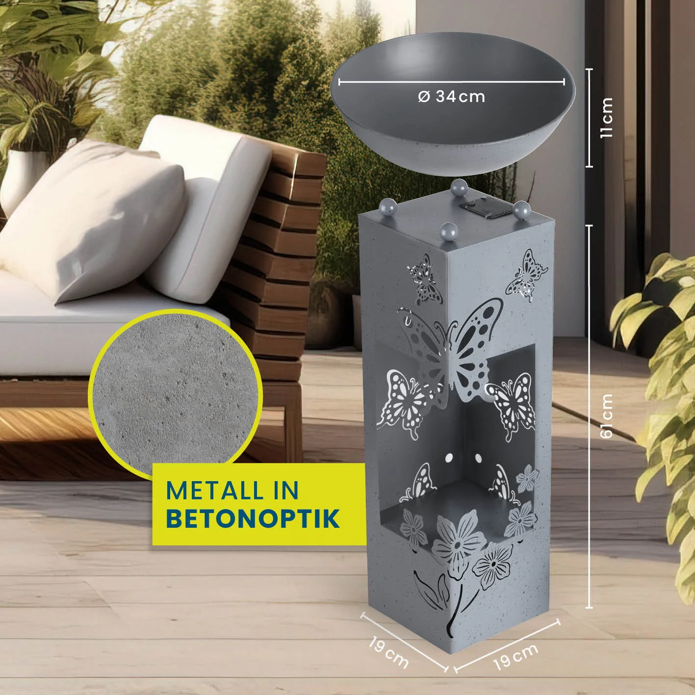 LED Pflanzsäule in 3D Beton-Optik - Image 5
