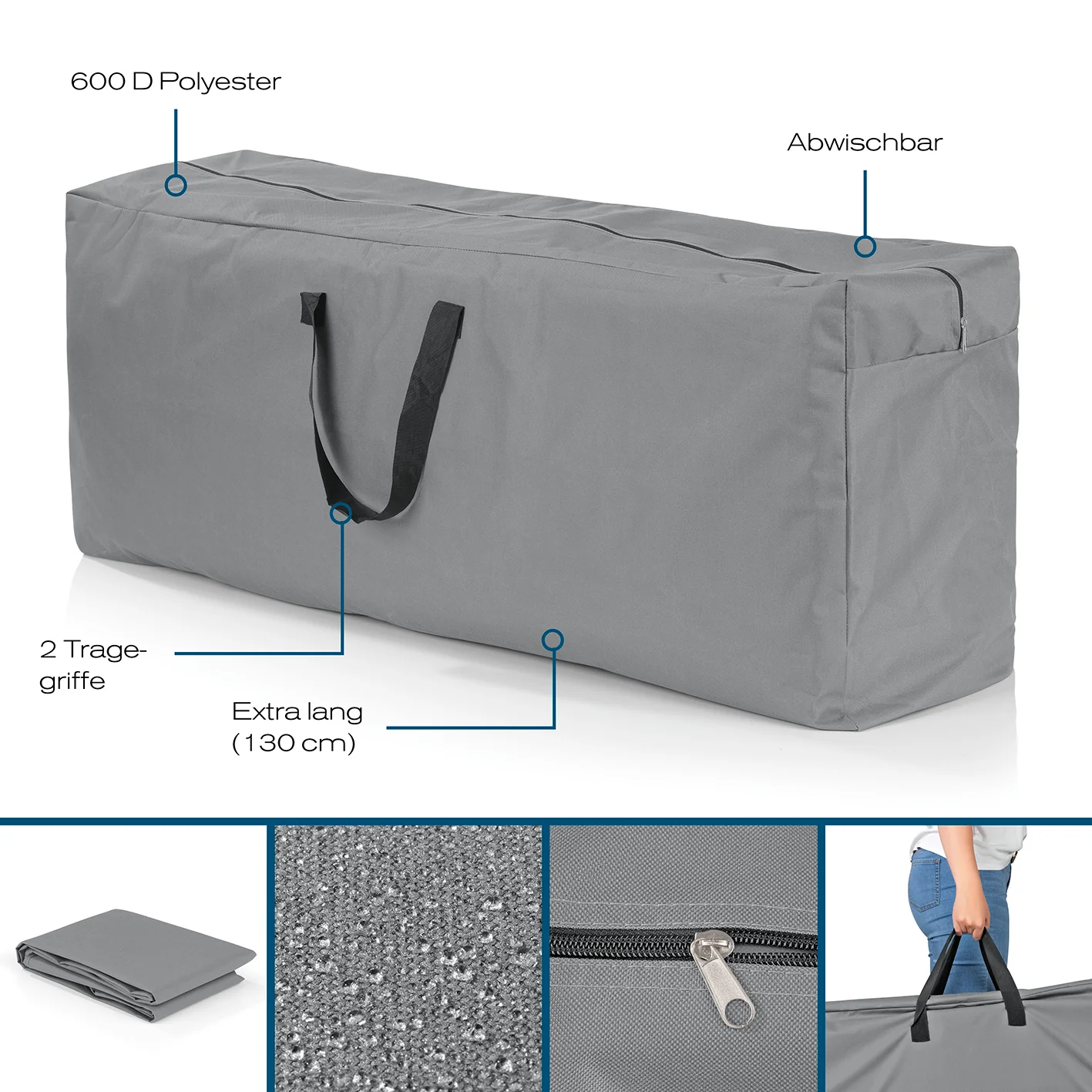 Polster-Aufbewahrungstasche - 130 x 50 x 32 cm - Image 9