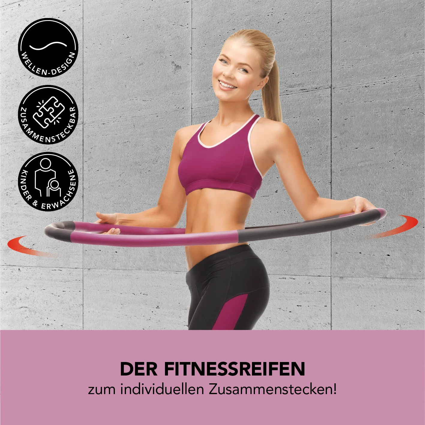Hula Hoop Reifen verstellbar - 100 cm - lila - Image 2