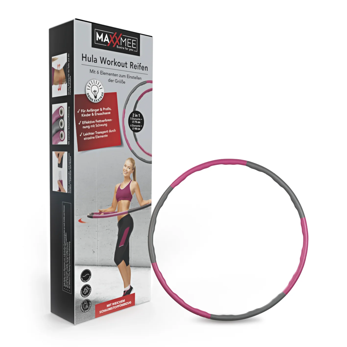 Hula Hoop Reifen verstellbar - 100 cm - lila - Image 6