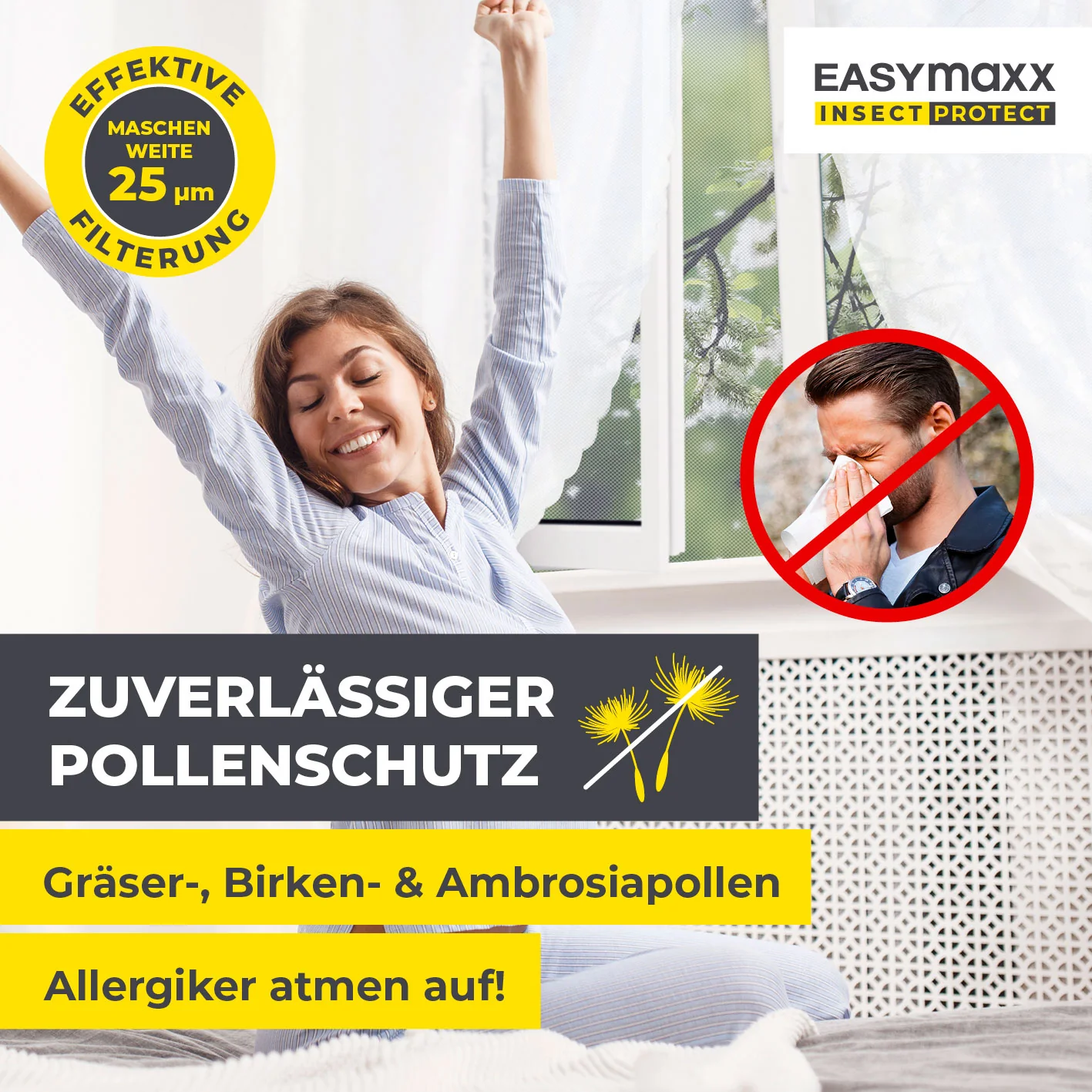 Insekten- & Pollenschutzgitter mit Magnetbefestigung - 4er-Set - Image 3