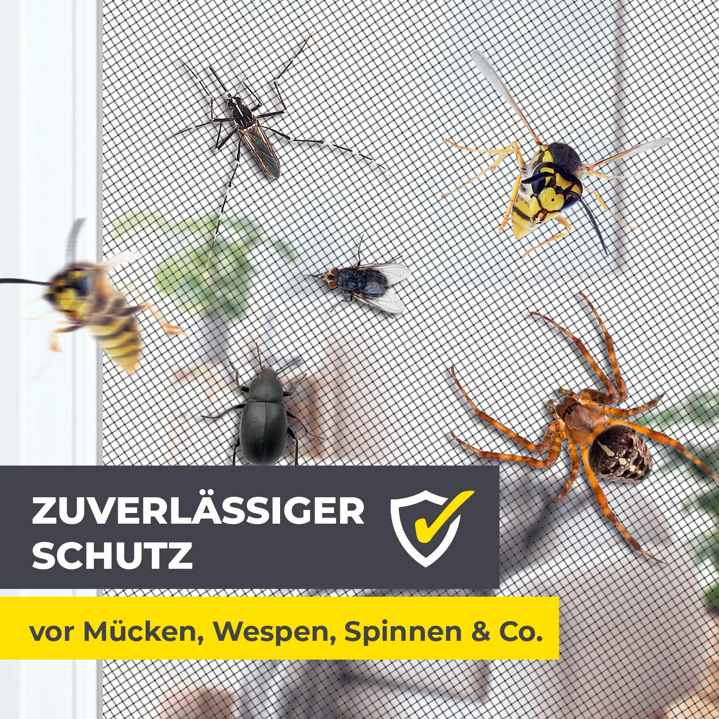 Insektenschutzgitter mit Klettbefestigung - 4er-Set - Image 3