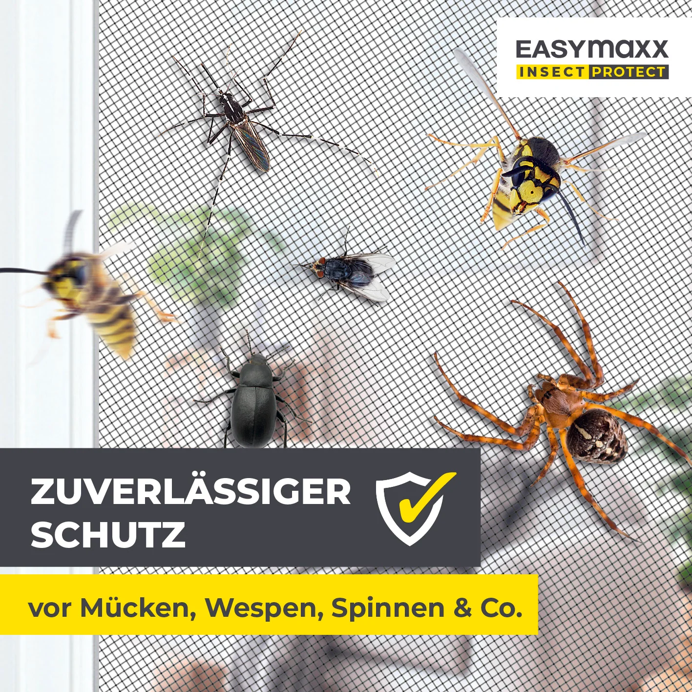 Insektenschutzgitter mit Magnetbefestigung - 110 x 130 cm - Schwarz - Image 4