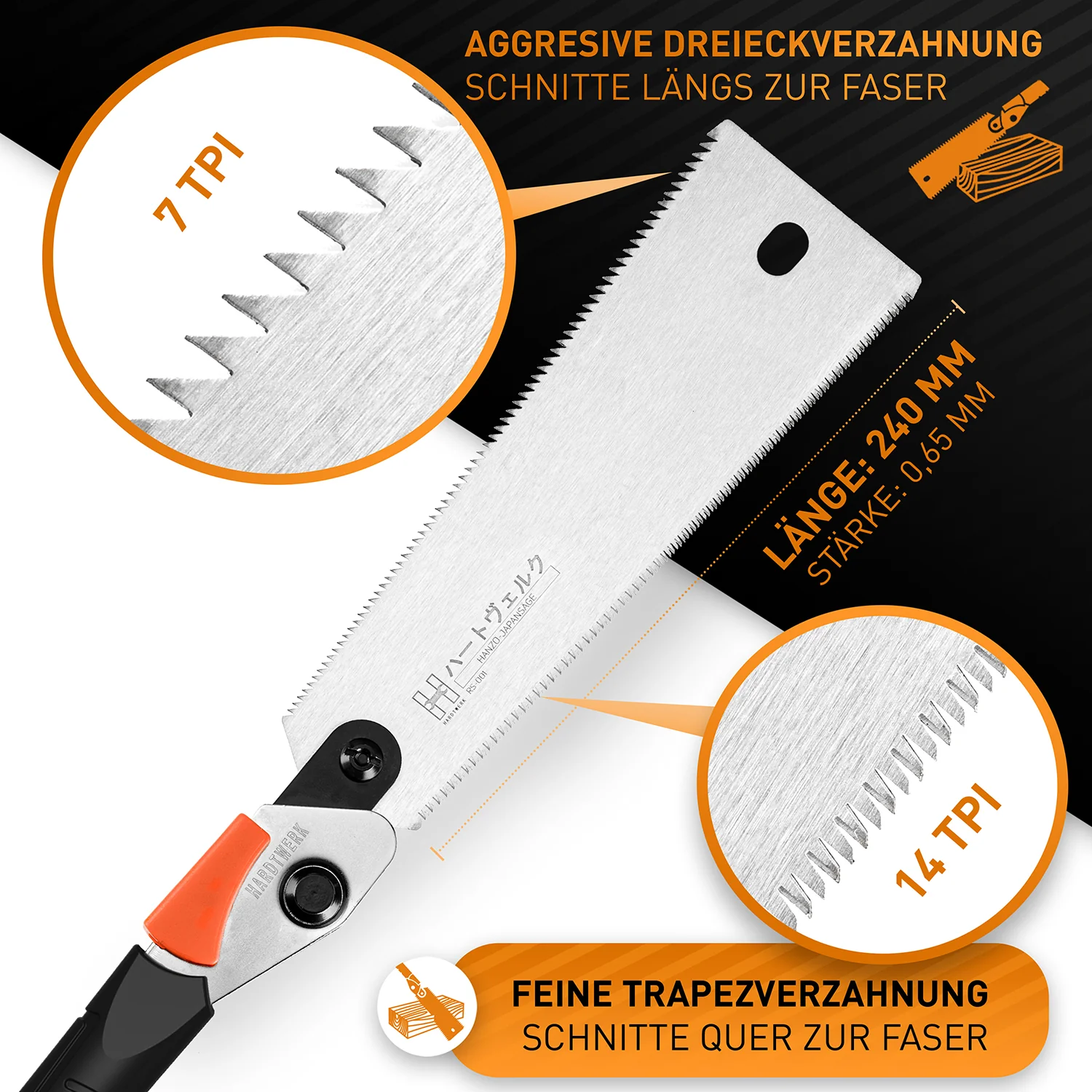Japansäge aus Karbonstahl - Klappbare Feinsäge - Image 3