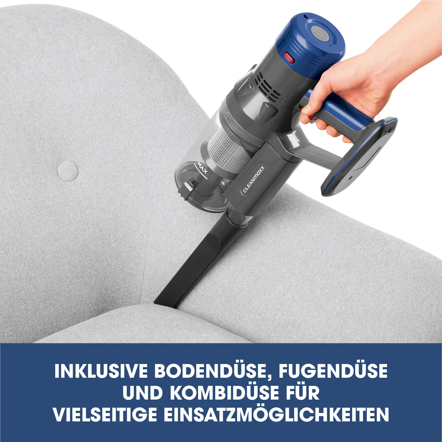 Kabelloser Hand- und Bodenstaubsauger mit Zyklontechnologie - anthrazit/blau - Image 5