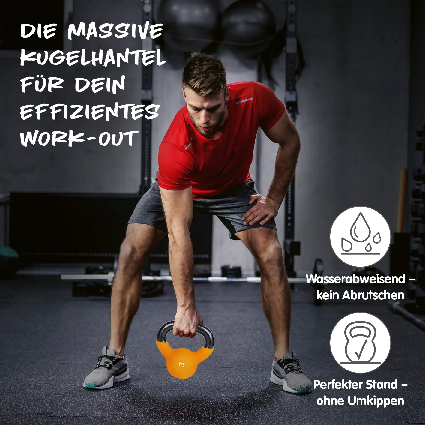 Kettlebell - Kugelhantel aus Gusseisen - 2 kg - Image 2