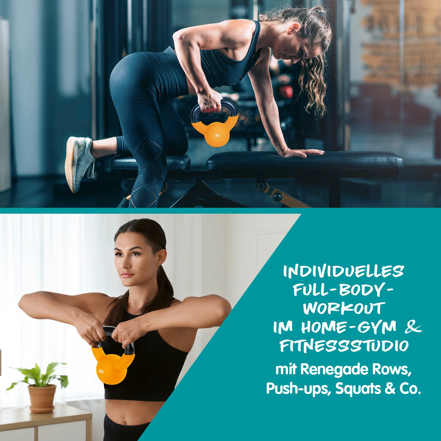 Kettlebell - Kugelhantel aus Gusseisen - 2 kg - Image 3