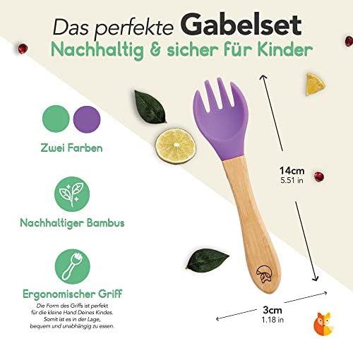 Kindergabelset - 2-tlg. - Grün & Lila - Image 4