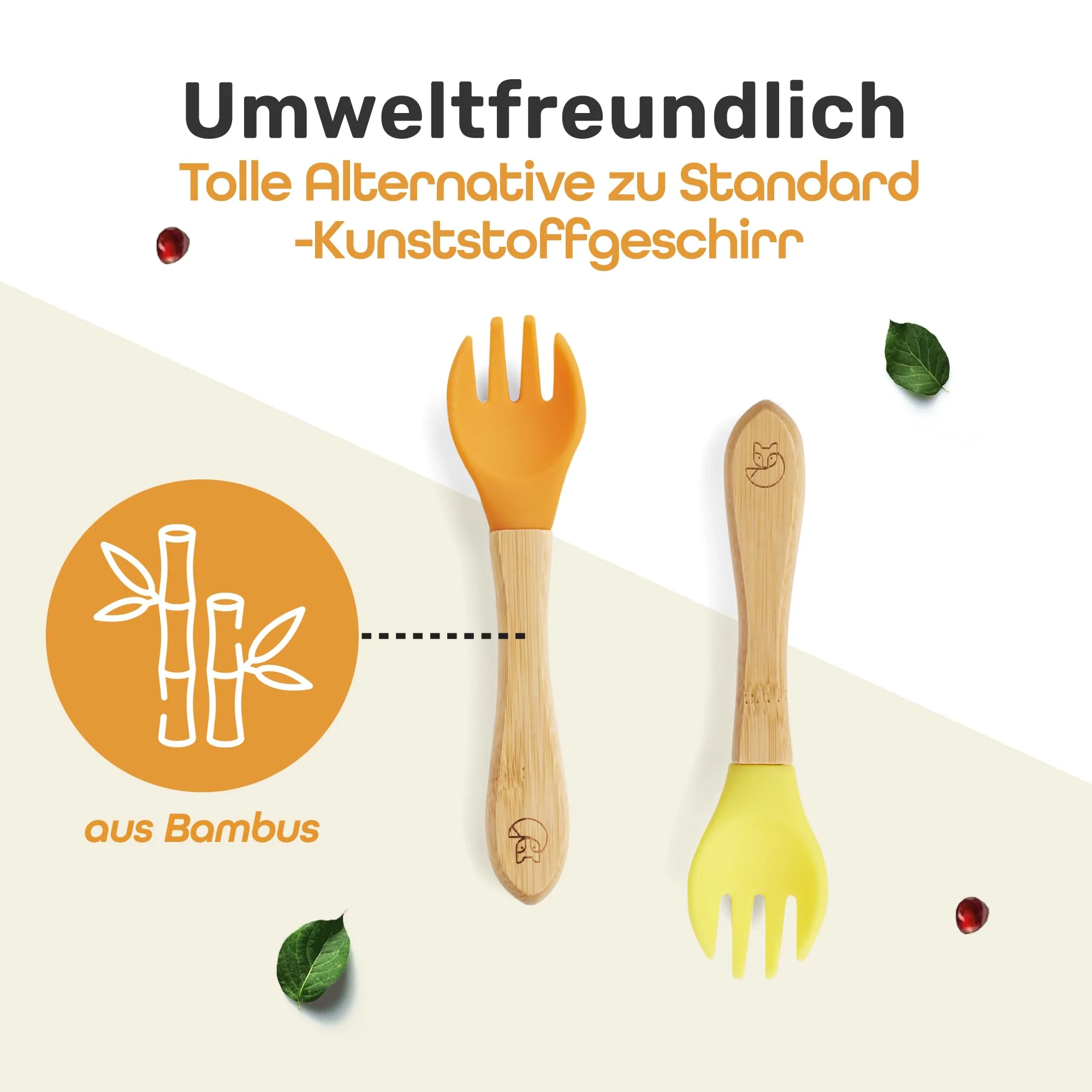Kindergabelset - 2-tlg. - Orange & Gelb - Image 3