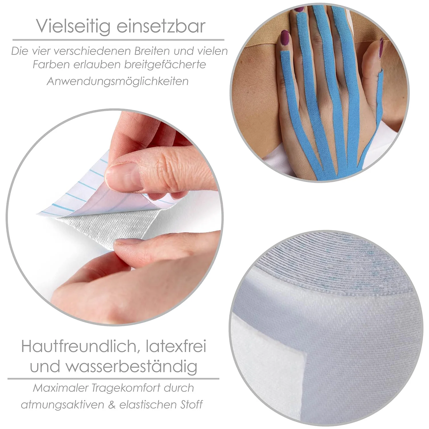 Kinesiologisches Tape - 7,5 cm x 5 m - Weiß - Image 5