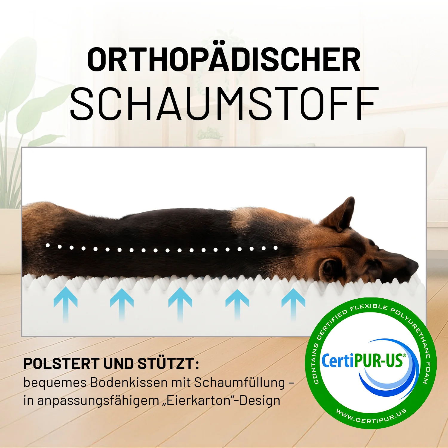 Komfort-Hundebett aus der LUMALAND Cord-Reihe - Gr. L - 110 x 75 cm - Grau - Image 5