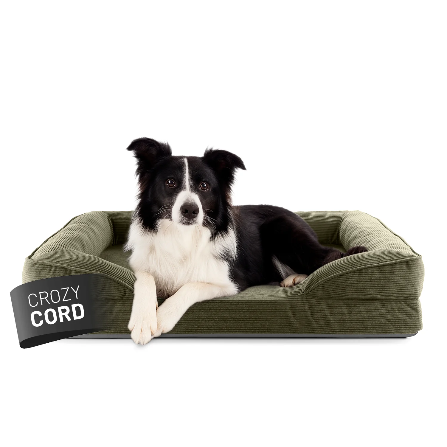 Komfort-Hundebett aus der LUMALAND Cord-Reihe - Gr. M - 90 x 65 cm - Grau