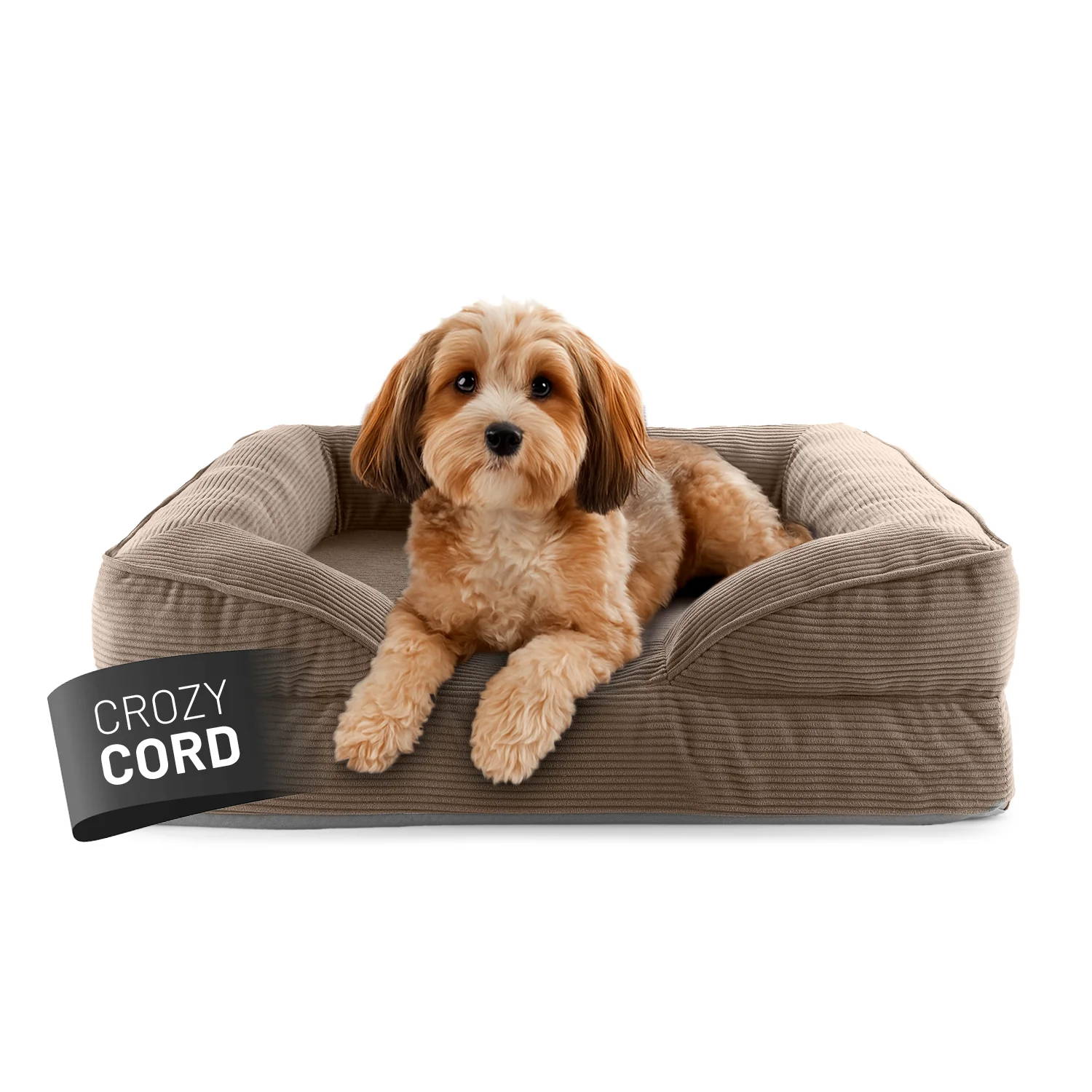 Komfort-Hundebett aus der LUMALAND Cord-Reihe - Gr. S - 70 x 60 cm - Grau