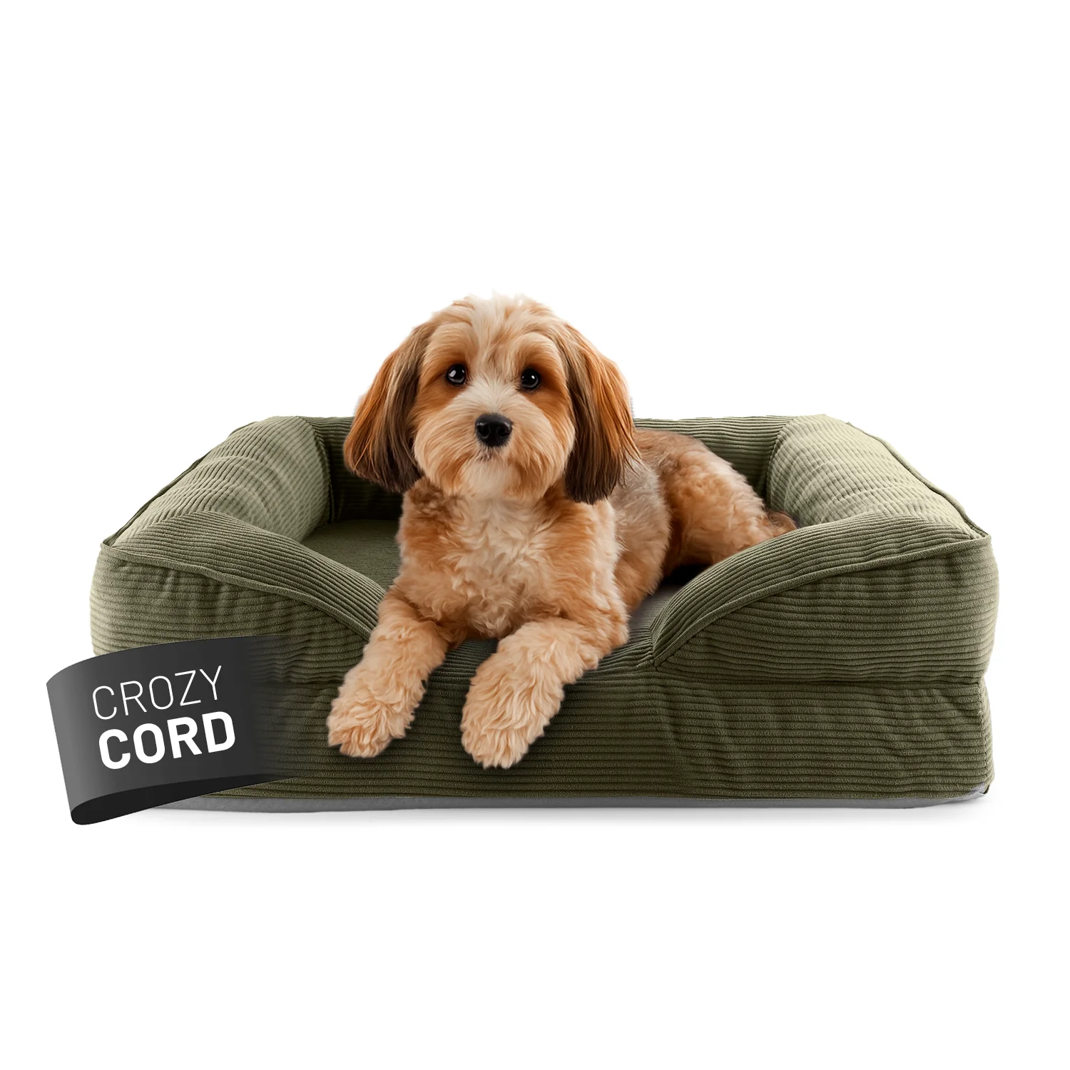 Komfort-Hundebett aus der LUMALAND Cord-Reihe - Gr. S - 70 x 60 cm - Grau